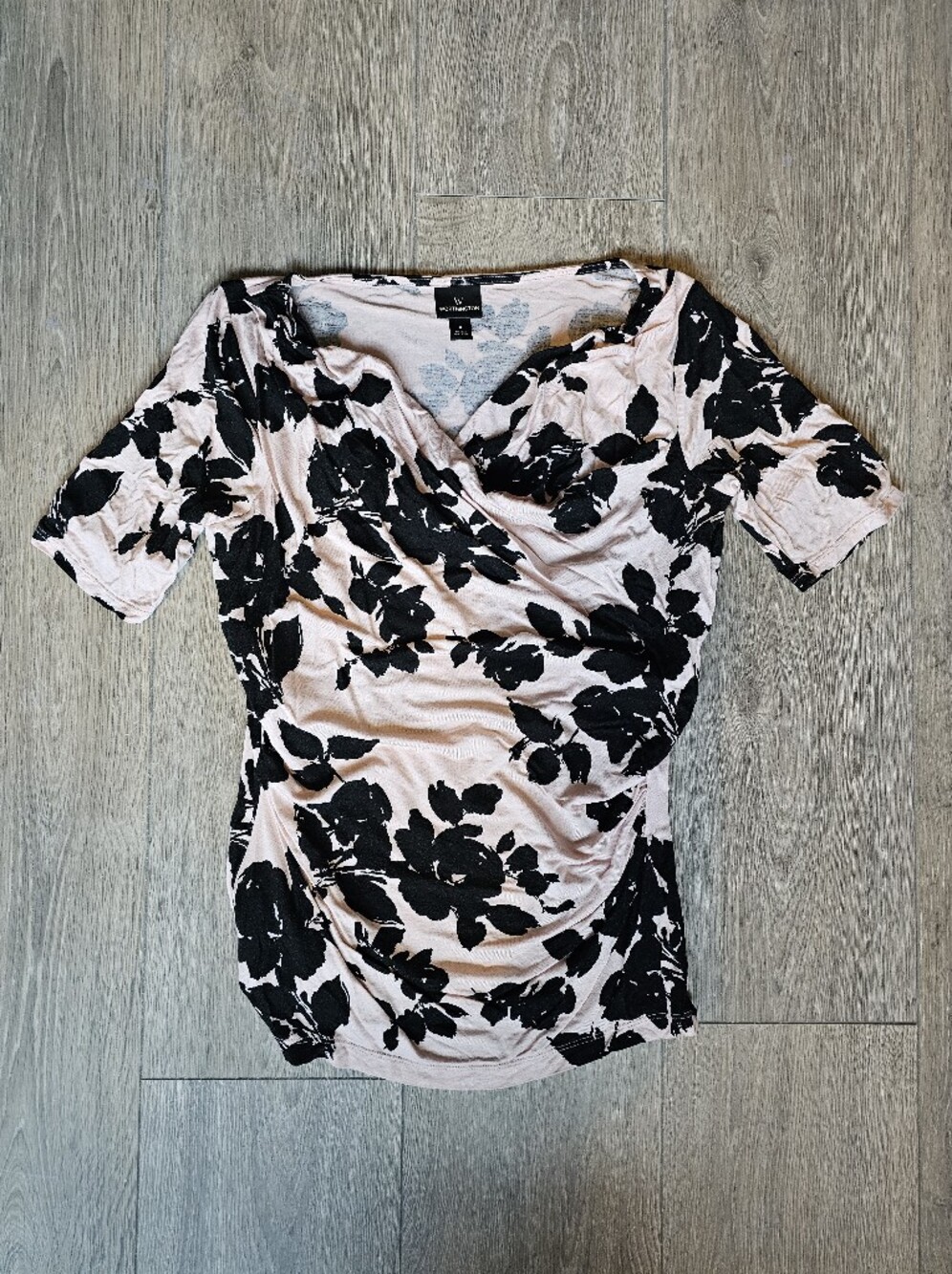 Worthington Pink & Black Floral Wrap Nightdress